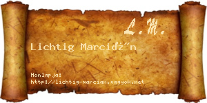 Lichtig Marcián névjegykártya